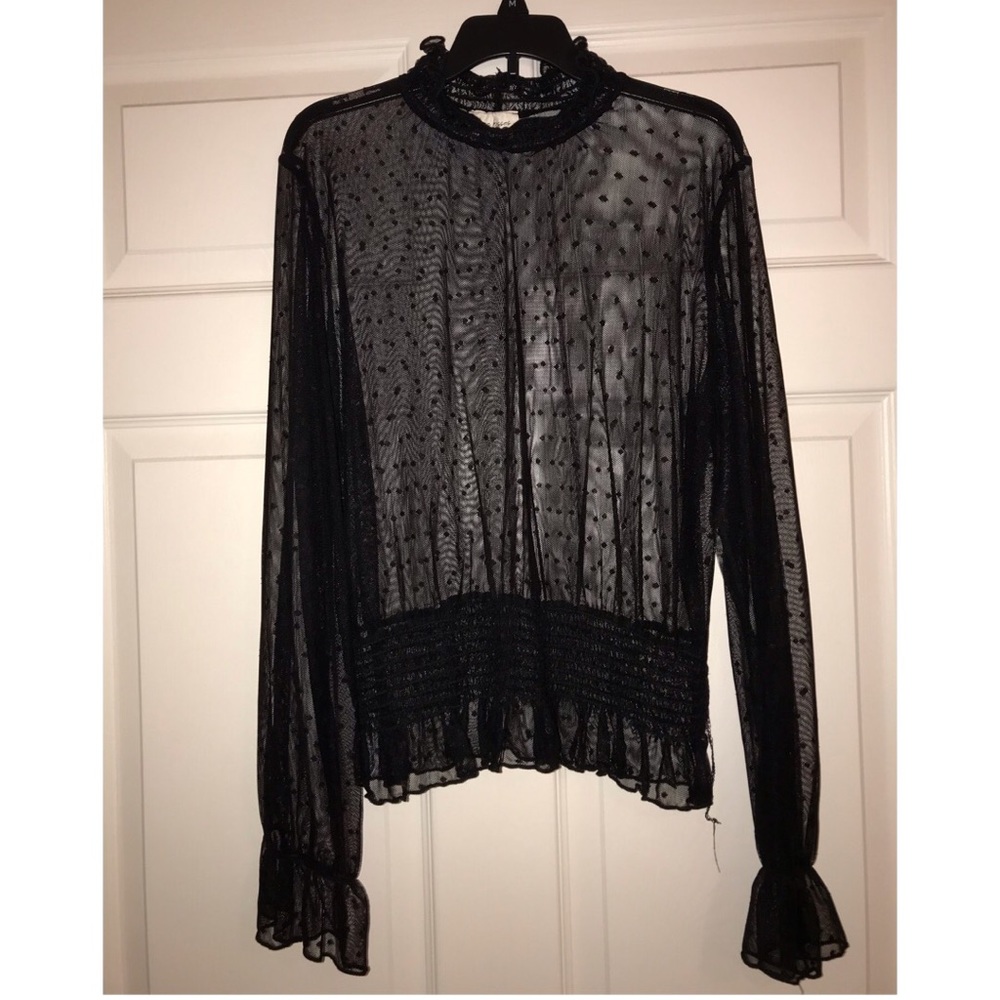 Mesh Polka Dot Top